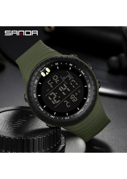 Siyah-B Erkekler Dijital Askeri Spor Saatler Adam Açık Koşu Yüzmek Büyük Arama LED Kol Saati Chronograph Erkek Izle Su Geçirmez Reloj (Yurt Dışından)