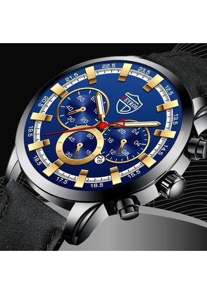 E Izle Erkekler Için Erkek Saati Moda Erkek Iş Deri Takvim Izle Erkek Sahte Üç Göz Aydınlık Kuvars Popüler Izle Erkekler Için (Yurt Dışından) fiyatları