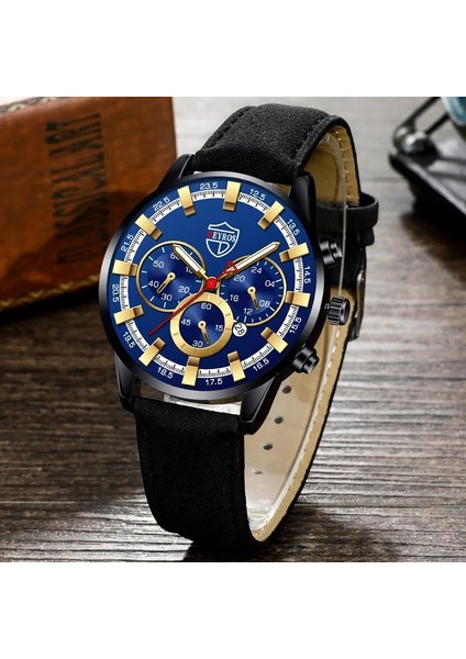 E Izle Erkekler Için Erkek Saati Moda Erkek Iş Deri Takvim Izle Erkek Sahte Üç Göz Aydınlık Kuvars Popüler Izle Erkekler Için (Yurt Dışından) modelleri