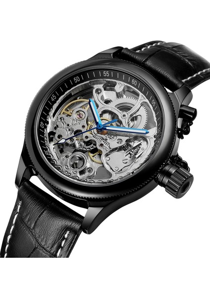 02 Forsınıng Basit Rüzgar Mekanik Saat Içi Boş Çivi Ölçekli Mekanik Saat Dairesel Kemer Izle Altın Saat (Yurt Dışından)