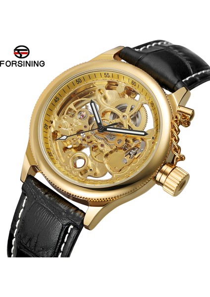 02 Forsınıng Basit Rüzgar Mekanik Saat Içi Boş Çivi Ölçekli Mekanik Saat Dairesel Kemer Izle Altın Saat (Yurt Dışından) fiyatları