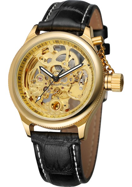 02 Forsınıng Basit Rüzgar Mekanik Saat Içi Boş Çivi Ölçekli Mekanik Saat Dairesel Kemer Izle Altın Saat (Yurt Dışından) modelleri