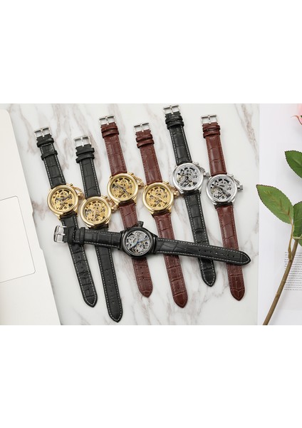 02 Forsınıng Basit Rüzgar Mekanik Saat Içi Boş Çivi Ölçekli Mekanik Saat Dairesel Kemer Izle Altın Saat (Yurt Dışından) fırsatları