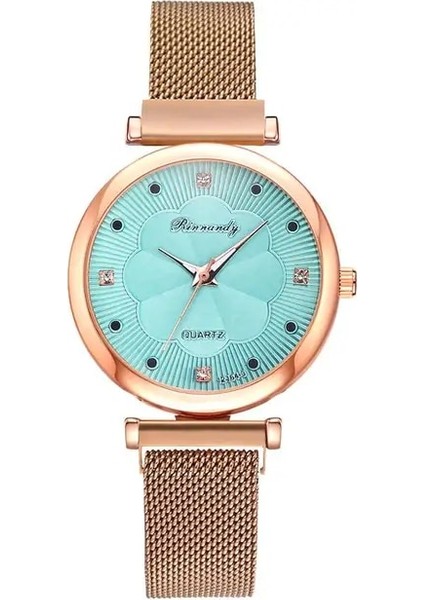 Yeşil 2020 Yeni Alaşım Örgü Kayış Bayan Izle Çiçek Kadranı Quartz Saat 5 Parça Set Mıknatıs Toka Rahat Kadın Izle Bilezik Izle (Yurt Dışından)