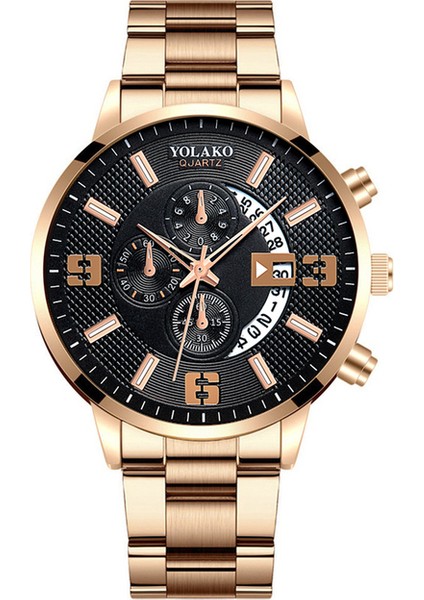 Gösterildiği Gibi 12 Reloj Hombre Erkek Moda Iş Saatleri Erkekler Iş Rahat Paslanmaz Çelik Kuvars Izle Adam Takvim Saat Relogio Masculino (Yurt Dışından)