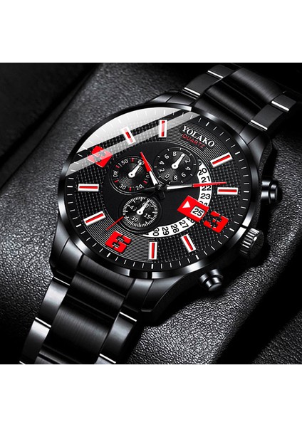 Gösterildiği Gibi 12 Reloj Hombre Erkek Moda Iş Saatleri Erkekler Iş Rahat Paslanmaz Çelik Kuvars Izle Adam Takvim Saat Relogio Masculino (Yurt Dışından)