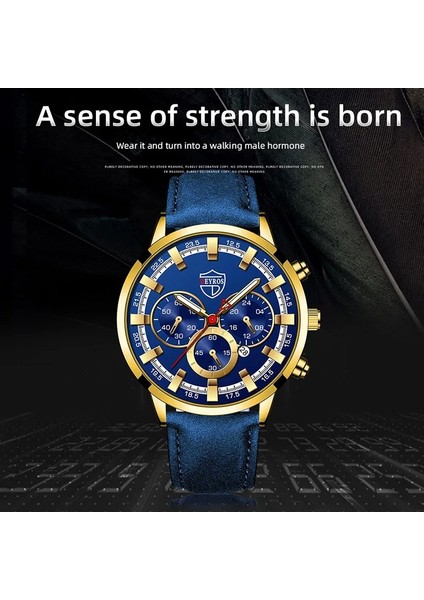 E Izle Erkekler Için Erkek Saati Moda Erkek Iş Deri Takvim Izle Erkek Sahte Üç Göz Aydınlık Kuvars Popüler Izle Erkekler Için (Yurt Dışından) indirimleri