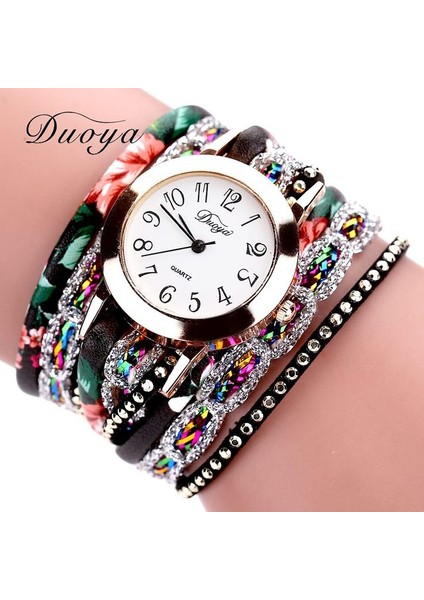 Siyah Kadın Lüks Taklidi Uzun Deri Bilezik Izle Moda Kadın Saatler Kadın Saatler Saat Relogio Feminino Reloj Mujer (Yurt Dışından)