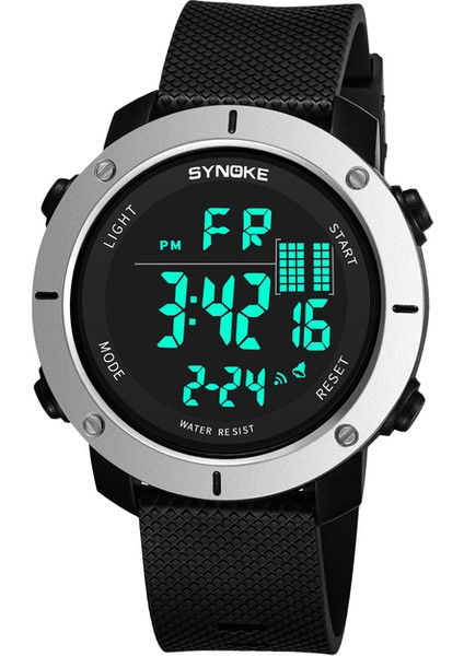 Gümüş Synoke Spor Saatler Erkekler Için 50 M Su Geçirmez LED Dijital Saat Askeri Erkek Elektronik Saat Erkek Saat Relogio Masculino (Yurt Dışından)