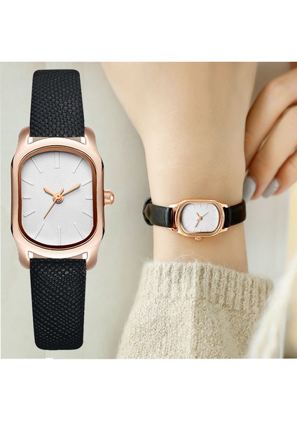 XR4511-RD-RG Moda Kadın Deri Izle Basit Kuvars Twatch Zarif Kadın Küçük Gül Altın Kadran Bilezik Izle Kadın Reloj Mujer Saat (Yurt Dışından)