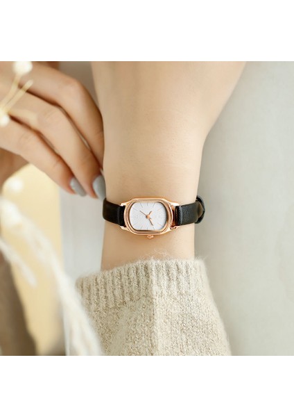 XR4511-RD-RG Moda Kadın Deri Izle Basit Kuvars Twatch Zarif Kadın Küçük Gül Altın Kadran Bilezik Izle Kadın Reloj Mujer Saat (Yurt Dışından)