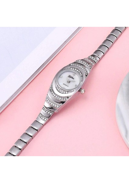 2 Adet Set Izle Moda Taklidi Saatler Kadınlar Lüks Marka Paslanmaz Çelik Bilezik Saatler Bayanlar Kuvars Elbise Saatler Reloj Mujer Saat (Yurt Dışından)