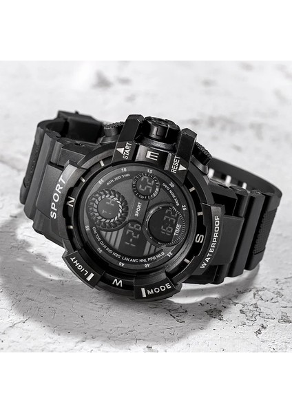 Mavi Marka Siyah Dijital Saat Erkekler Kadınlar Için Spor Su Geçirmez Açık Kronograf El Saati G Piyade Şok Öğrenci Kol Saati (Yurt Dışından) indirimleri