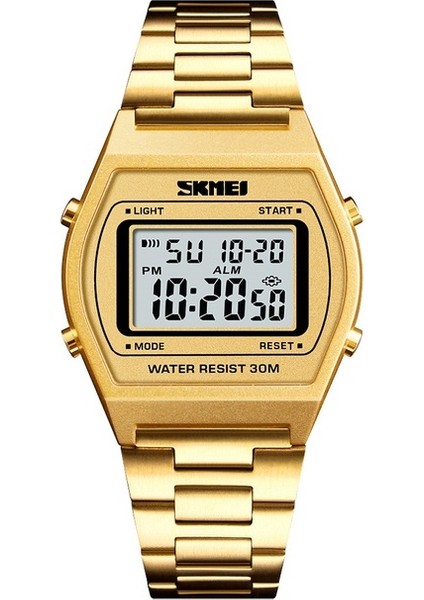 Altın Saat Skmeı Marka Lüks Erkek Saati Açık Chrono Sport 12/24 Saat LED Elektronik Su Geçirmez Erkek Kol Saati Relogio Masculino (Yurt Dışından)