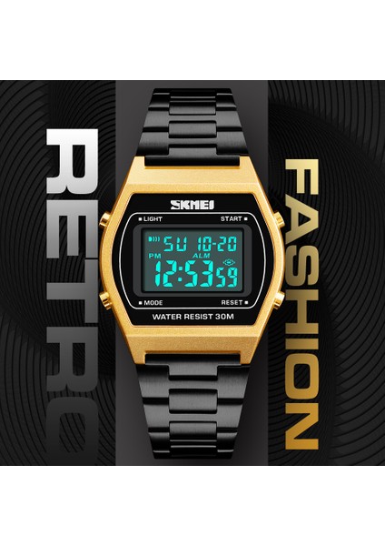 Altın Saat Skmeı Marka Lüks Erkek Saati Açık Chrono Sport 12/24 Saat LED Elektronik Su Geçirmez Erkek Kol Saati Relogio Masculino (Yurt Dışından) fırsatları