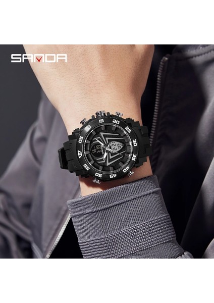 Armygreen Sanda Erkek Saatler Spor Askeri Quartz Saat 50 M Su Geçirmez Kol Saati Erkek Saat Kronometre Relogios Masculino 6111 (Yurt Dışından) fırsatları