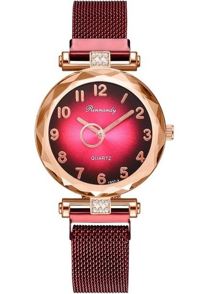 Kırmızı Yeni Quartz Saat Kadın Bilezik Saat Seti Beş Parçalı Alaşım Kayış Lüks Mıknatıs Toka Kol Saatleri Saat 2020 Orologio Donna (Yurt Dışından)