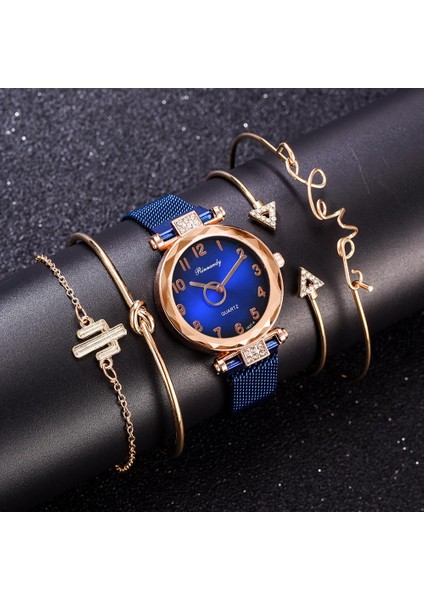 Kırmızı Yeni Quartz Saat Kadın Bilezik Saat Seti Beş Parçalı Alaşım Kayış Lüks Mıknatıs Toka Kol Saatleri Saat 2020 Orologio Donna (Yurt Dışından) fırsatları