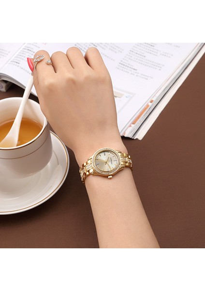 Gümüş Crrju Altın Izle Kadın Saatler Bayanlar Paslanmaz Çelik Taklidi Kadın Bilezik Saatler Saat Relogio Feminino Montre Femme (Yurt Dışından) fırsatları