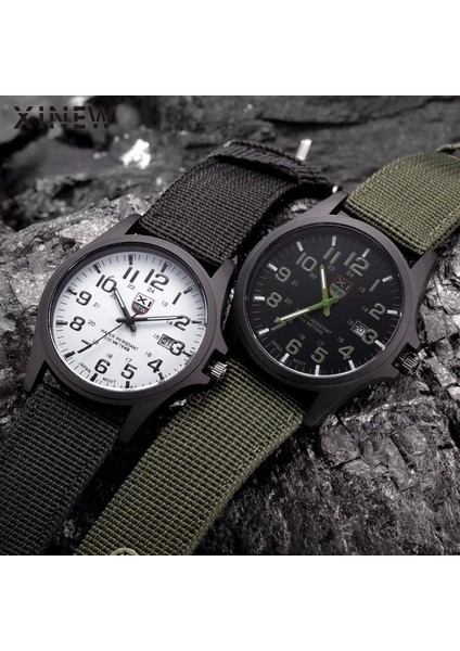 162228BROWN Xınew Izle Moda Erkekler Spor Saatler Erkekler Kanvas Kayış Saatler Askeri Kuvars Bilek Izle Horloge Heren Erkek Kol Saat 2022 (Yurt Dışından) modelleri