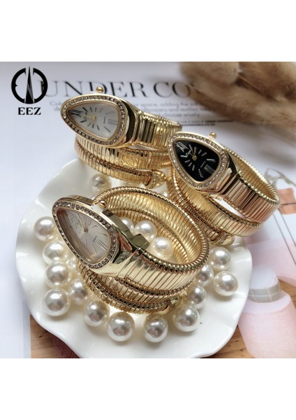 Stil 2 Benzersiz Yılan Şekilli Kadın Saatleri Rhinestone Moda Lüks Marka Bayanlar Izle Elmas Yılan Bilezik Izle Kız (Yurt Dışından)
