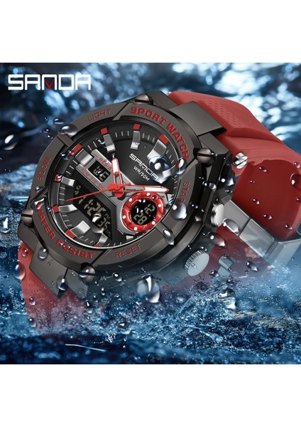 Siyah Mavi 1 Sanda Adam Kuvars Izle Erkek LED Dijital Kronograf 50 M Su Geçirmez Açık Havada Erkekler Için Spor Bilek Saatler Saat Reloj De Hombre (Yurt Dışından)