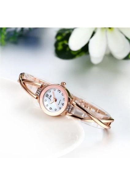 Gül Lancardo Bilezik Saatler Bayan Moda Elbise Zinciri Tarzı Takı ile Rhinestone Kuvars Kadın Izle Relogio Feminino (Yurt Dışından)