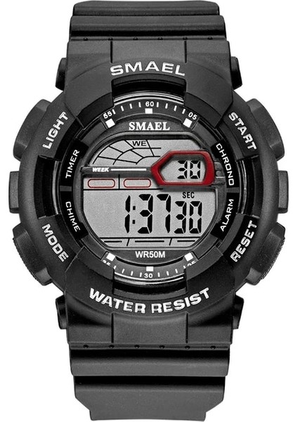 Siyah Dijital Saatler Spor Kronometre Smael Askeri Izle LED Dijital 50 M Su Geçirmez Saat Erkek 1027D Saatler Mens Montre Homme (Yurt Dışından)