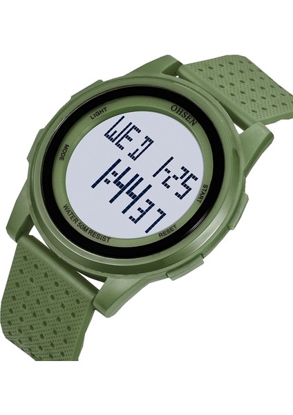 Yeşil Kol Saati Dijital LED Erkek Çocuk Izle Moda Yeşil Silikon Su Geçirmez Spor Unisex Kol Saati Reloj Hombre Alarm Kronometre Erkek Saat Hediye (Yurt Dışından)
