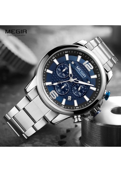 Kara Kutu Megır 2020 Lüks Saatler Erkekler Üst Marka Paslanmaz Çelik Su Geçirmez Aydınlık Kol Saati Mavi Spor Kronograf Quartz Saat Adam (Yurt Dışından) modelleri