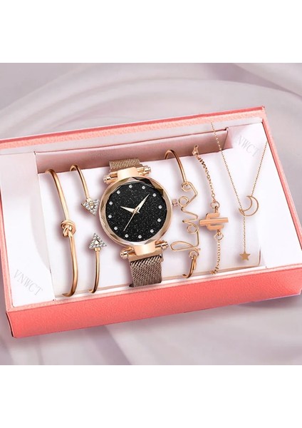 Kırmızı 5pcstz Kadın Izle Bilezik Lüks Elmas Gül Altın Bayanlar Kol Saati Manyetik Kadın Bilezik Izle Kadın Saat Relogio Feminino (Yurt Dışından) fiyatları