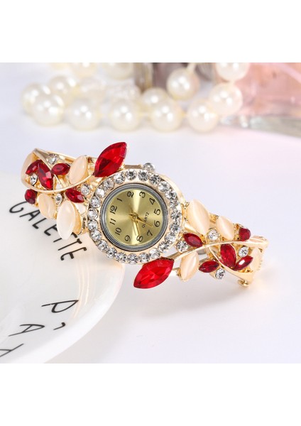 Kırmızı Kadının Işe Gidip Gelirken Bilezik Saatler Kuvars Saat Rhinestones Saat Kayışı Arkadaş Aile Komşuları Için Hediye H9 (Yurt Dışından) fırsatları