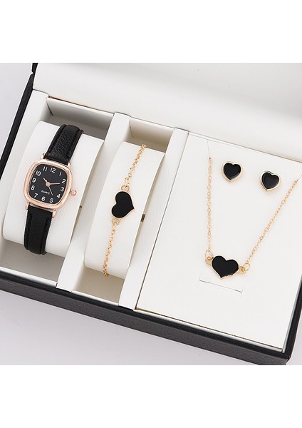 C 5 Adet Set Izle Kadınlar Için Lüks Deri Analog Bayanlar Kuvars Kol Saati Moda Bilezik Saat Seti Kadın Relogio Feminino (Yurt Dışından) fiyatları