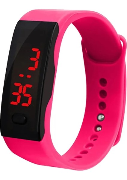 Pembe Basit Dijital Kol Saatleri Çocuk Kız Erkek Vintage LED Dijital Ekran Bilezik Izle Öğrencileri Silika Jel Spor Saat (Yurt Dışından) fırsatları