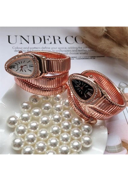 Newdesign Roseblack Serin Yılan Bileklik Saatler Kadın Moda Sonsuzluk Bileklik Izle Şık Kızlar Marka Kuvars Saat Religios Relojes Montre Femme (Yurt Dışından) fırsatları