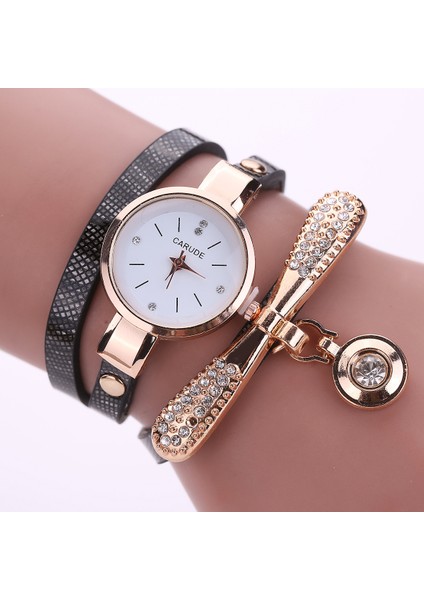 PCD020802 Reloj Mujer Lover Saatler Dijital Saat Bilezik Saat Ince Kayış Daire Bant Pu Elmas Kadranlı Saat Kolye Trend Saat (Yurt Dışından)