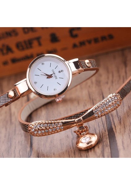PCD020802 Reloj Mujer Lover Saatler Dijital Saat Bilezik Saat Ince Kayış Daire Bant Pu Elmas Kadranlı Saat Kolye Trend Saat (Yurt Dışından)