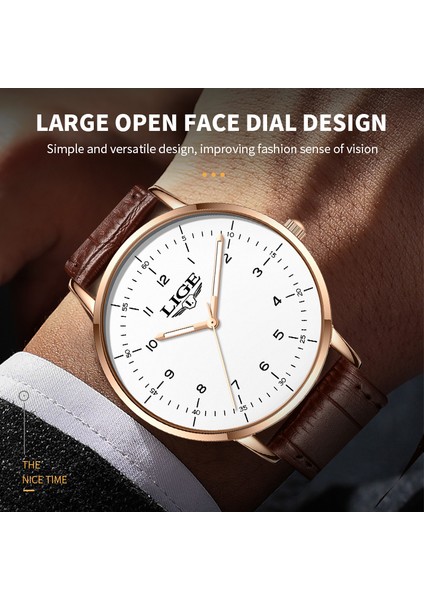 Gül Altın Beyaz Lıge Iş Rahat Erkek Saatler Top Marka Lüks Moda Erkekler Için Saat Su Geçirmez Aydınlık Kol Saati Kuvars Saat Montre Homme (Yurt Dışından) fırsatları