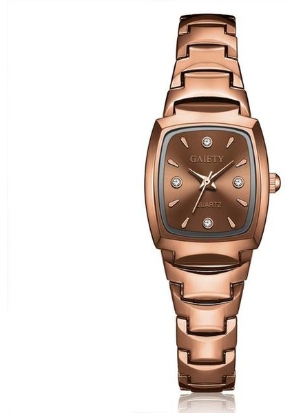 Kahverengi Reloj Kadın Saatler Bilezik Izle Gül Altın Moda Lüks Kol Saatleri Rhinestone Elips Yaratıcı Bayanlar Elbise Kuvars Saat (Yurt Dışından)