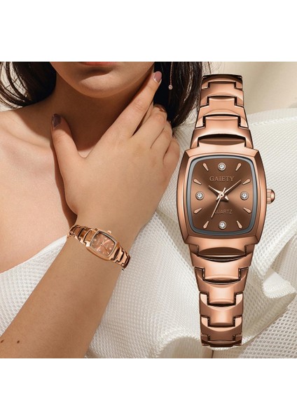 Kahverengi Reloj Kadın Saatler Bilezik Izle Gül Altın Moda Lüks Kol Saatleri Rhinestone Elips Yaratıcı Bayanlar Elbise Kuvars Saat (Yurt Dışından) fiyatları