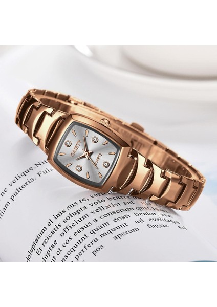 Kahverengi Reloj Kadın Saatler Bilezik Izle Gül Altın Moda Lüks Kol Saatleri Rhinestone Elips Yaratıcı Bayanlar Elbise Kuvars Saat (Yurt Dışından) fırsatları