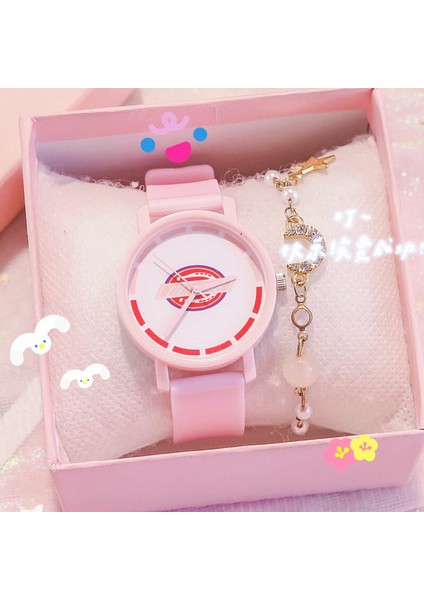 Pembe Kadın Izle Karikatür Jöle Numaraları Dial Bilezik Saatler Set Bayanlar Lastik Bant Kuvars Kol Saati Kadın Kadın Saat Hediye Için (Yurt Dışından) modelleri