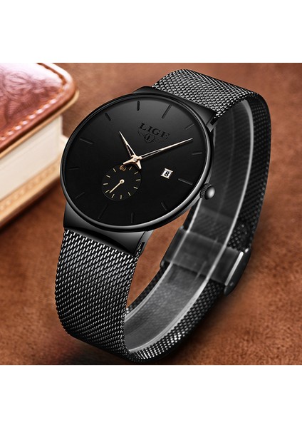 Siyah Altın Adam Ultra Ince Izle Lıge Erkek Saatler Lüks Marka Hediye Erkek Saat Iş Kuvars Kol Saati Izle Erkekler Için Relogio Masculino (Yurt Dışından) fırsatları