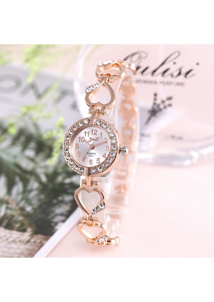 Gümüş Marka Gül Altın Lüks Kadın Elbise Saatler Kızlar Kuvars Izle Bilezik Izle Bayanlar Moda Kristal Kol Saati Relogio Feminino (Yurt Dışından) indirimleri