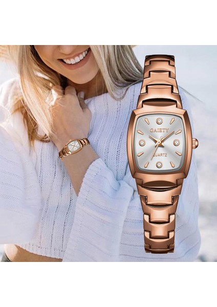 Kahverengi Reloj Kadın Saatler Bilezik Izle Gül Altın Moda Lüks Kol Saatleri Rhinestone Elips Yaratıcı Bayanlar Elbise Kuvars Saat (Yurt Dışından) indirimleri