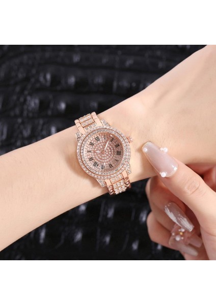 Altın Narin Kol Saati Diamante Dekorasyon Aksesuarı Lüks Kadın Taklidi Bileklik Saat (Yurt Dışından) fırsatları