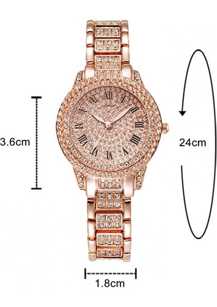 Altın Narin Kol Saati Diamante Dekorasyon Aksesuarı Lüks Kadın Taklidi Bileklik Saat (Yurt Dışından) indirimleri