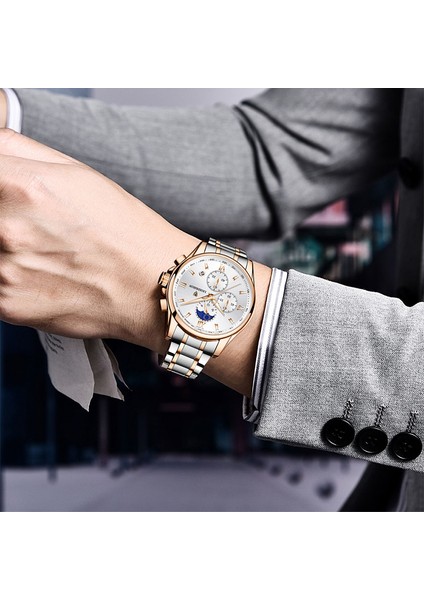 Gül Altın Mavi S Lıge Erkekler Saatler Top Marka Lüks Moda Izle Adam Spor Kronograf Su Geçirmez Tarih Saat Kuvars Kol Saati Relogio Masculino (Yurt Dışından)