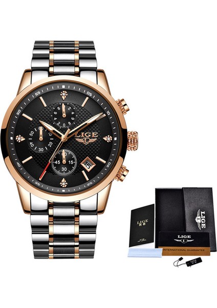 Altın Siyah S Lıge 2022 Erkek Saatler En Lüks Marka Spor Kuvars Izle Erkekler Chronograph Su Geçirmez Bilek Izle Adam Paslanmaz Çelik Tarih Saat (Yurt Dışından)