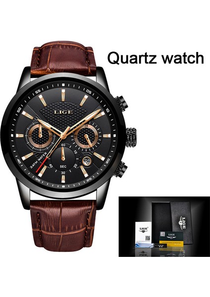 Quartz Saat Kahverengi Lıge Marka Klasik Iş Tourbillon Erkek Saatler Otomatik Mekanik Saat Lüks Saat Deri Su Geçirmez Spor Kol Saati (Yurt Dışından)